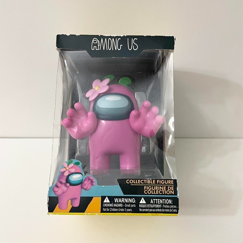 Among Us Crewmates Pink With Flower Toikido Collectible Figure Figurine